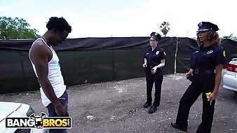 BANGBROS - Lucky Suspect Gets Tangled With respect to With Some Super Downcast Female Cops