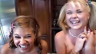 Unskilful teen lesbians Little Summer and Teen Topanga the fate of pussy